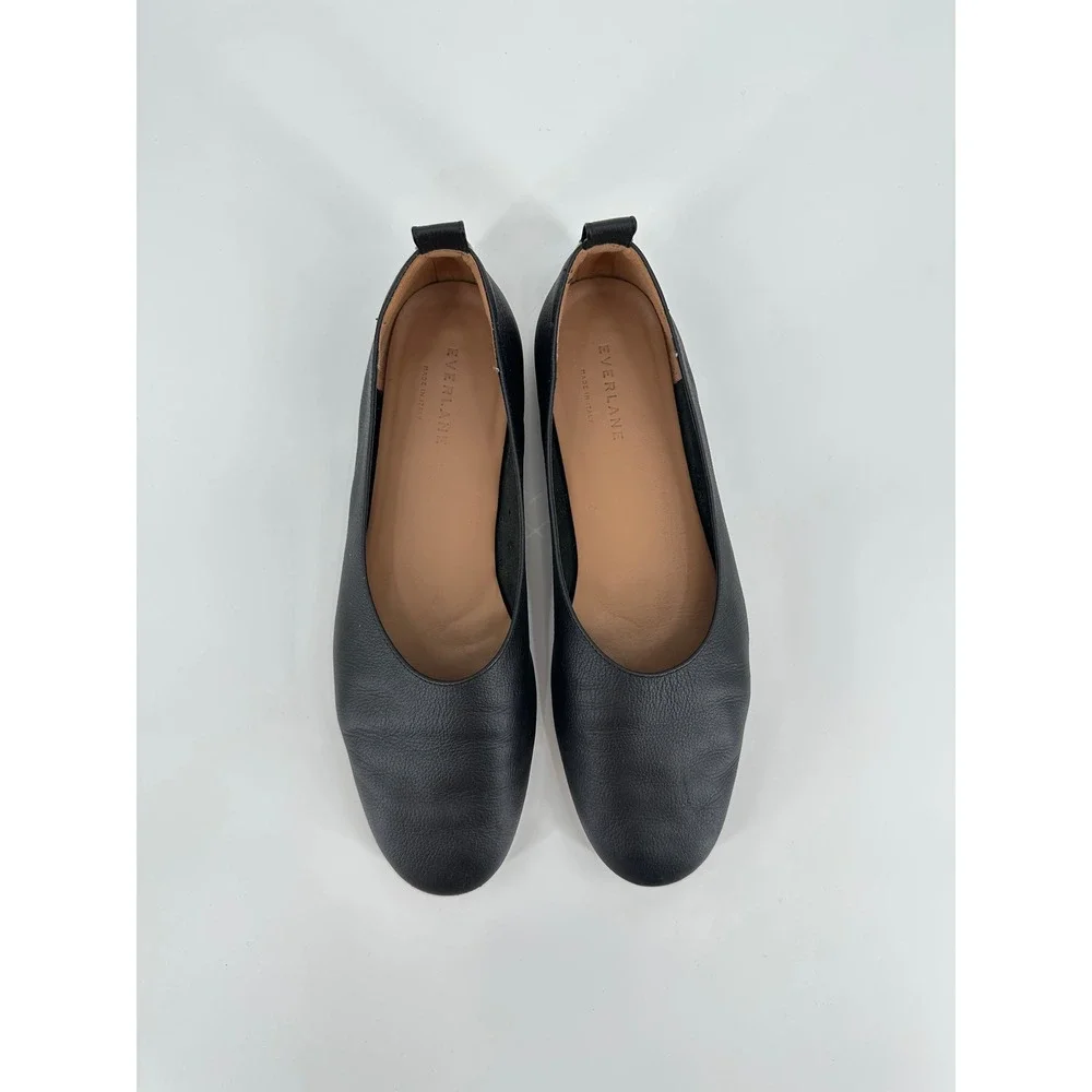 Everlane The Day Glove Black Italian Leather Ballet Flats Womens Size 10